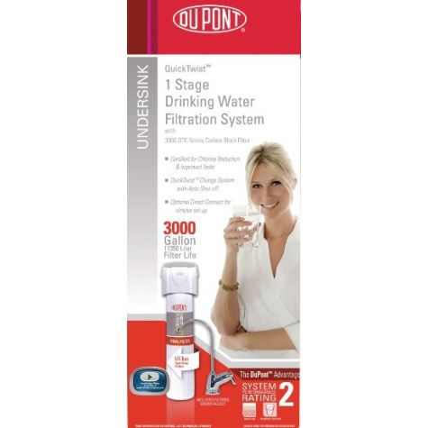 DuPont WFQT130005 QuickTwist Single-Stage Drinking Water 3000 Filtration System 